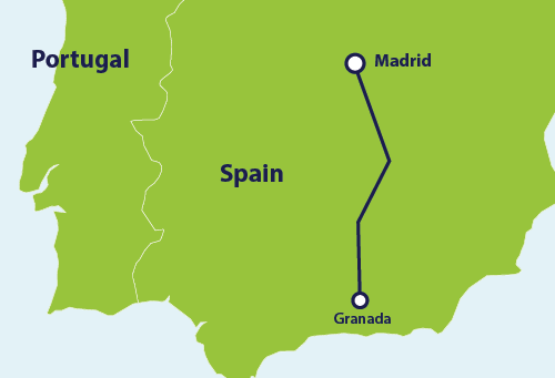 Madrid to Granada by Train Eurail